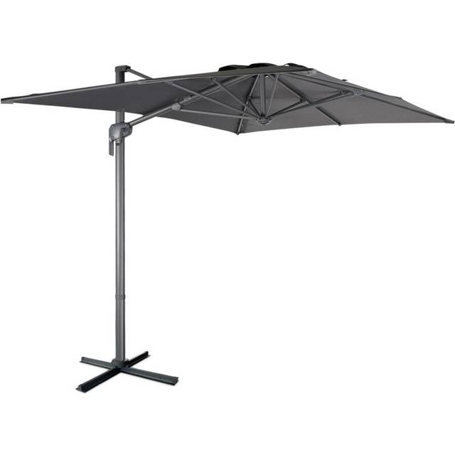 Sweeek - 2x3m rectangular cantilever parasol, Antibes, Grey, 298x198x240 cm