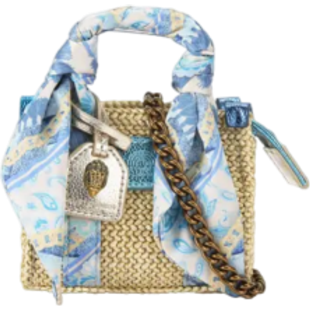 Kurt Geiger Women's Micro Bag Raffia Beige Combination Southbank