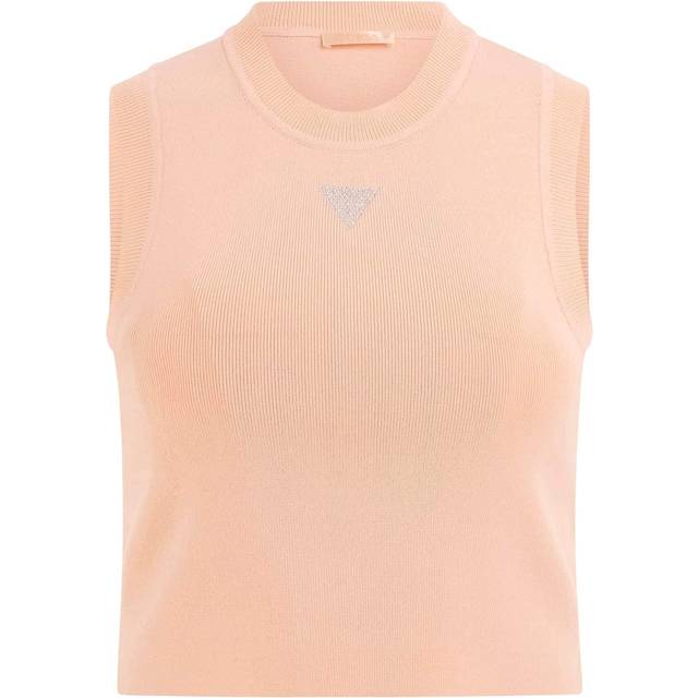 Guess for woman. W4GZ34Z3F40 Sleeveless top with triangle logo (S), Casual, Polyamide, Sleeveless / Straps