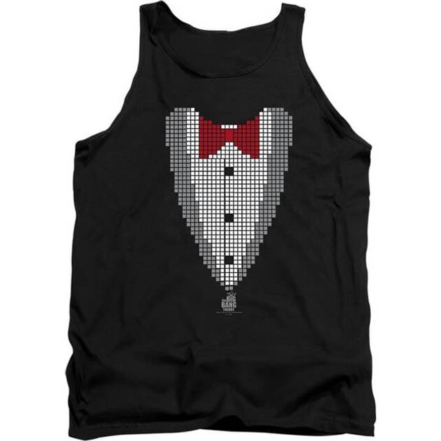 Trevco Sportswear WBT706-TK-4 Big Bang Theory Pixelated Tux Adult Tank Top, Black - Extra Large