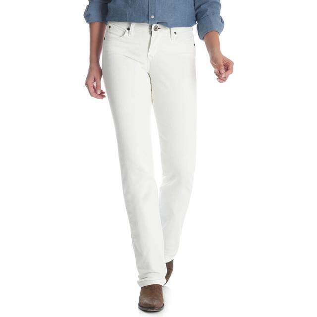 Wrangler Womens Q-Baby Mid Rise Boot Cut Ultimate Riding Jean  White S