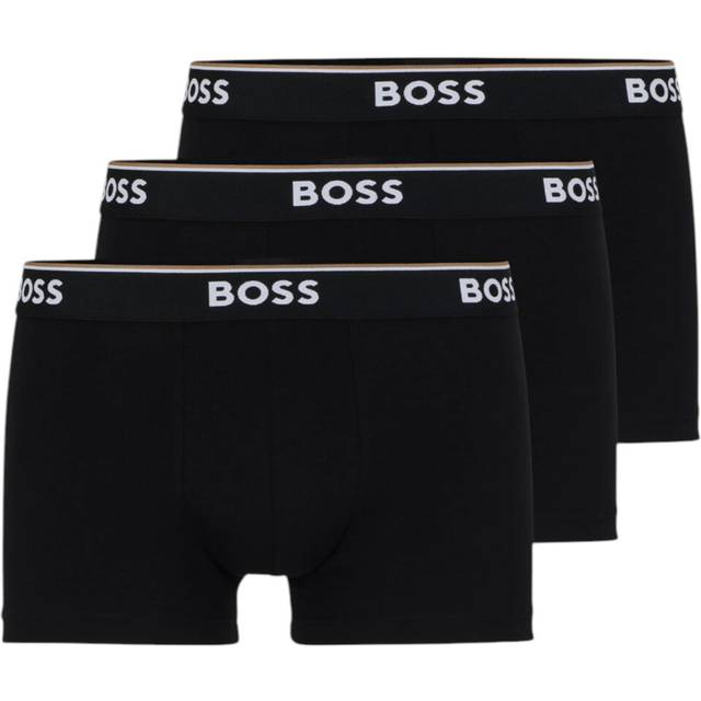 (XL) Boss Mens Underwear Trunks Boxer Shorts Stretch Cotton Power 3 Pack Black