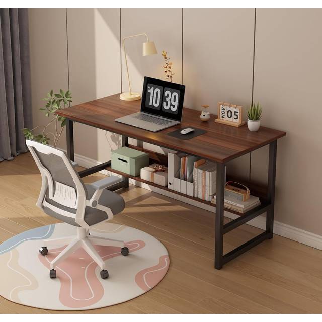 LEPTIS MAGNA Desk, Computer Desk for Student and Work, Computer Desk with Shelf, Modern Computer Table, Stylish Home Office Desk with Self for