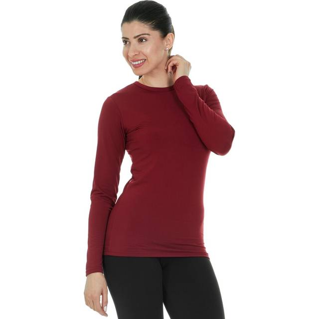 Thermajane Long Sleeve Thermal Shirts for Women Cold Weather  Womens Thermal Underwear Tops  Base Layer Women Thermal (Red  2X-Small)