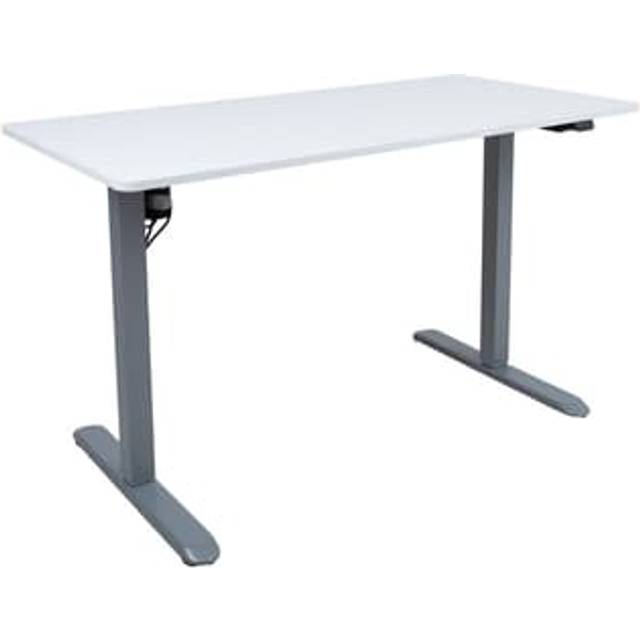 Skrivbord ERGO LIGHT med 1 motor 120x60cm, silvergrå/vit