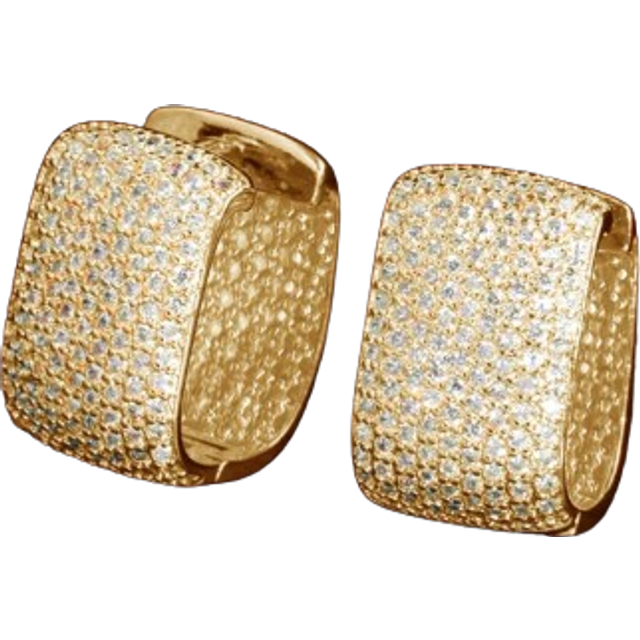 SHEIN 1 Pair Fashion Cubic Zirconia Hoop Earrings For Women For Wedding Anniversary Engagement Party Jewelry Valentine&#39;s Day Gift,Mom,Mother,Mother&#39;s Day,Gi