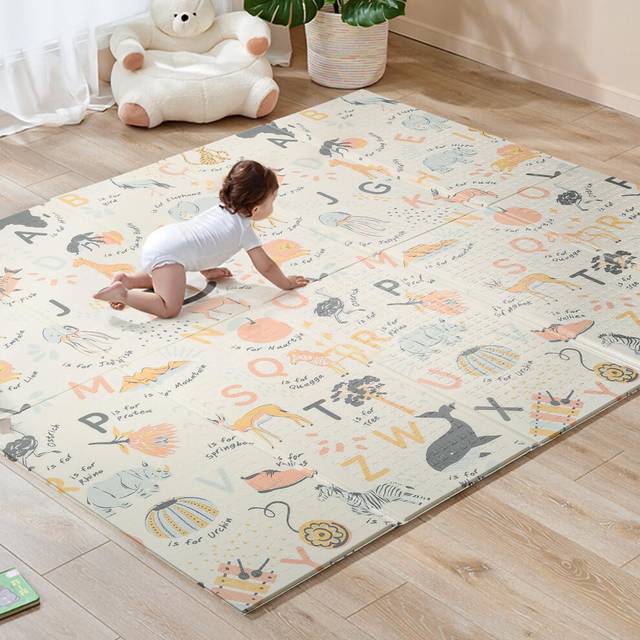 200x180cm Folding Wildlife Mat, Thick Padded Baby Crawl Mat, Baby Play Mat, Foldable Kids Playmat, Large Baby Activity Play Mat, Non-Slip, Waterproof,