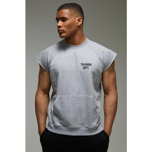 Man Active Training Dept Oversized Short Sleeve Sweatshirt - Grey - XS
