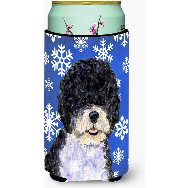 Portuguese Water Dog Winter Snowflakes Holiday  Tall Boy Beverage Insulator Beverage Insulator Hugger