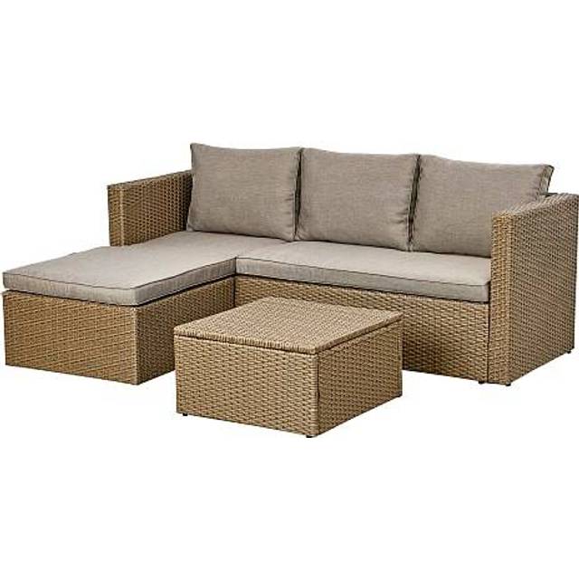 Kreta Loungesæt, 1 borde inkl. 2 sofaer