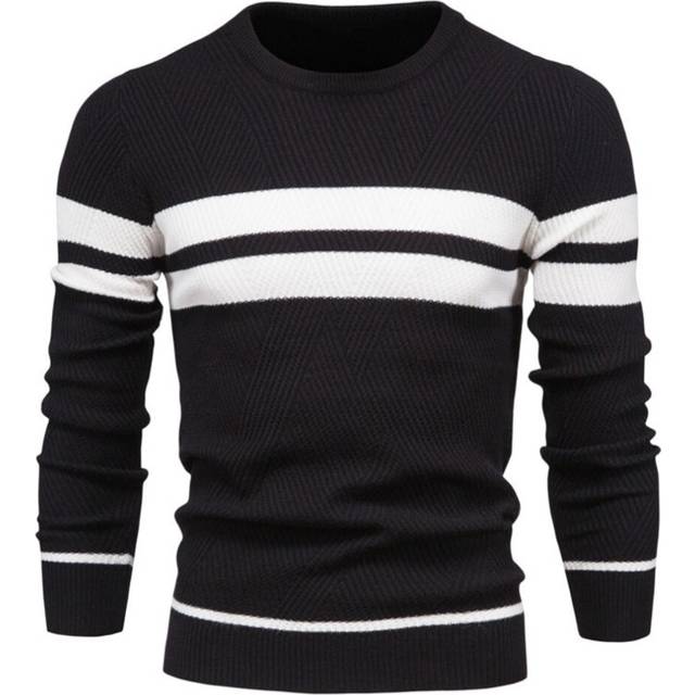 (black, S) Men's Jumpers Turtle Neck Knitted Jumper Long Sleeved Causal Slim Fit Sweater Pullover