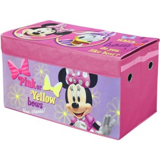 Idea Nuova Disney Minnie Mouse Collapsible Childrens Toy Storage Trunk  Durable with Lid