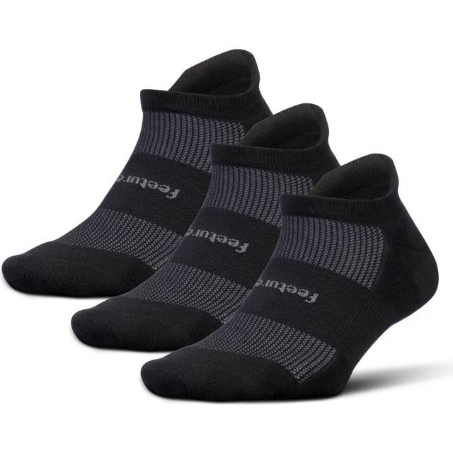 Feetures High Performance Max Cushion Ankle Sock - No Show Socks for Women & Men with Heel Tab - Black  M (3 Pair)