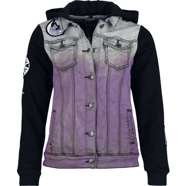 Gothicana by EMP Jeans Jacket - Jacket with cat patches - S to XL - for Women - black-lilac