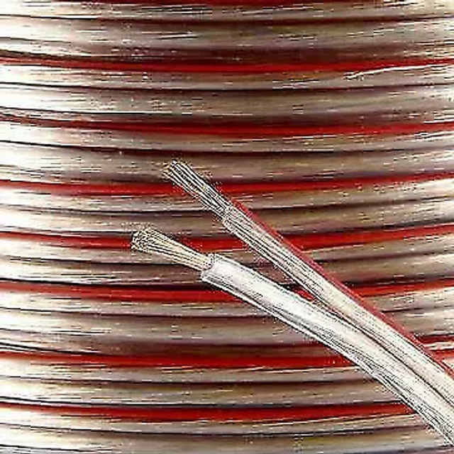 Economy Transparent Speaker Cable, 2 x (79 x 0.2mmØ) 100m