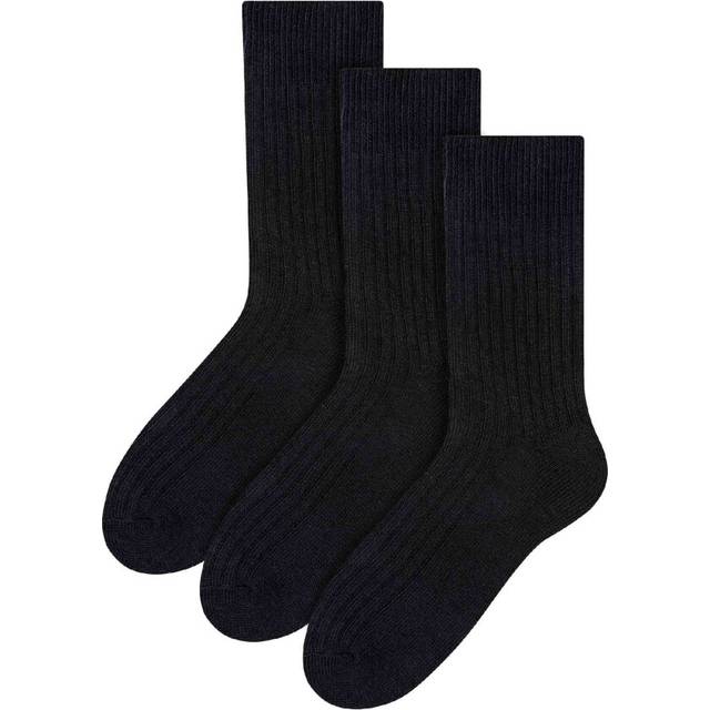 Steven 3 Pairs Multipack Mens Alpaca Wool Socks - Black - UK 9-11