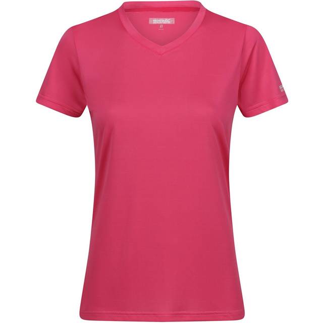 Regatta Womens/Ladies Fingal Plain V Neck T-Shirt 10 UK flamingo rosa färg
