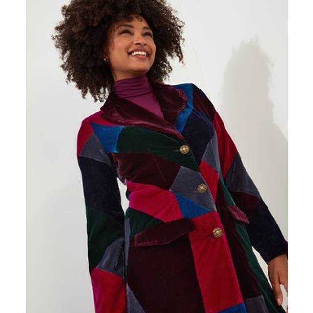 Joe browns women's velvet patchwork maxi coat, purple, 8