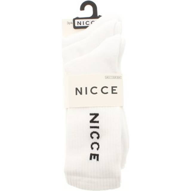 Nicce Mens Socks Hosiery 3 PK Crew Sock Pull On Ankle White