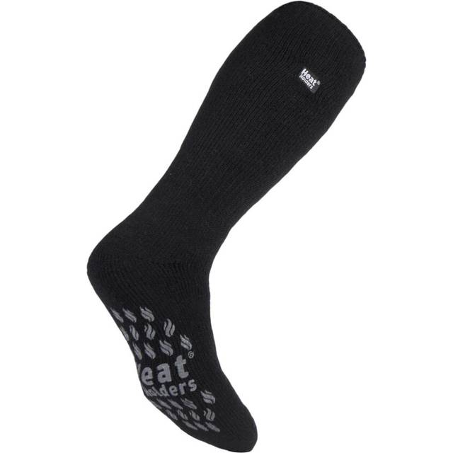 Heat Holders Mens Knee High Slipper Socks for Winter - Black - UK 6-11