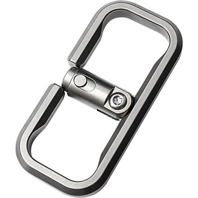 Titanium Alloy Lock Position Keychain Quick Release Car Cowhide Pendant EDC Gadget Gift for Men