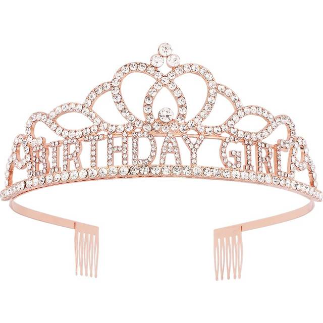 Women's Birthday Crown Rose Gold Crown Girls Crown Rhinestone Crystal Decoration Headband