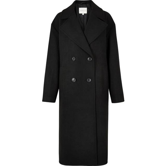 Womens Oversized Tailored Boyfriend Coat - Black - 8