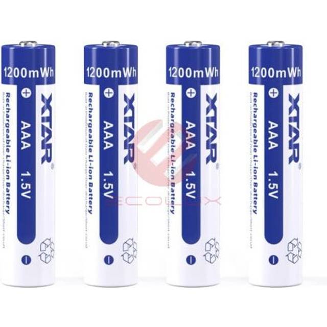 4x Xtar AAA Lithium Rechargeable Batteries 1.5V 1200mWh + L4 Charger