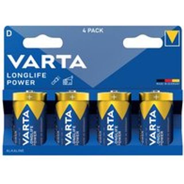 Varta Longlife Power D Alkaline Battery 1.5V (Pack of 4) 4920121424