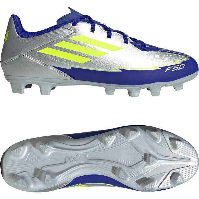 F50 Club Messi FG/MG fotbollsskor, SILVMT/SYELLO/LUCBLU, Unisex, 7