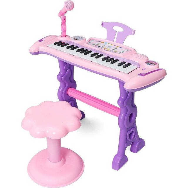 37 Key Electronic Keyboard Kids Mini Grand + Piano Stool Microphone Musical Toys