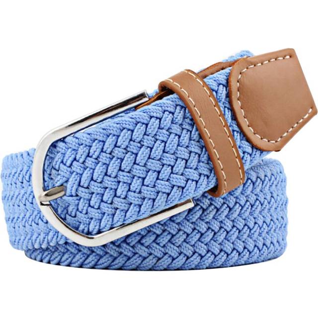 Huyfhksd Multicolored Elastic Woven Belts casual Braided Stretch Belt for Men and Women  M  Sky Blue
