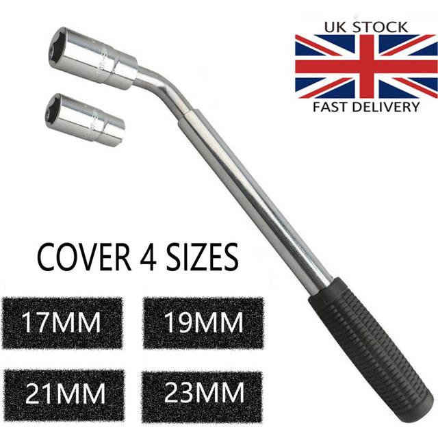 Wheel Lug Wrench 17mm/19mm 21mm/23mm Tire Hex Key Socket for Car Truck Tire Repair Extendable from 350mm to 550mm