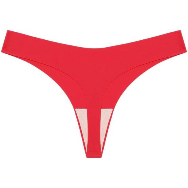 (red, L) Finetoo Women Seamless G-string Sexy Low-waist Thongs Bikini Panties Soft And Comfortable