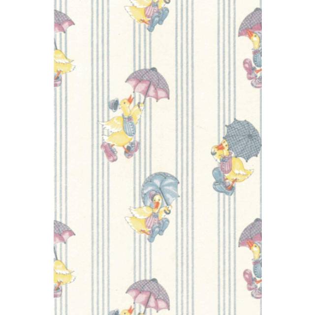 Dollhouse Miniature Wallpaper  Raining Ducks  White  3 pc #MG152D2