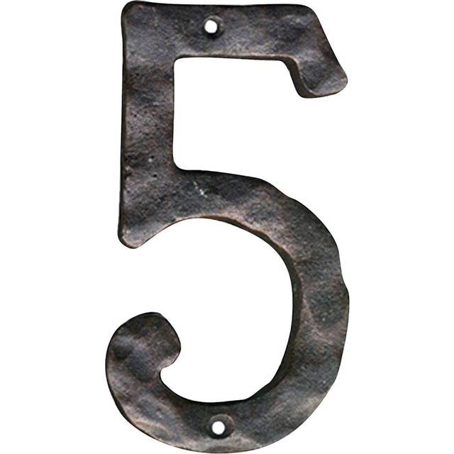 NAcH Original Rustic Finish cast Iron House Address Number for Outside or Inside  Mailbox Number for Outside  Maximum Rust Protection 4 Inch  Black  5