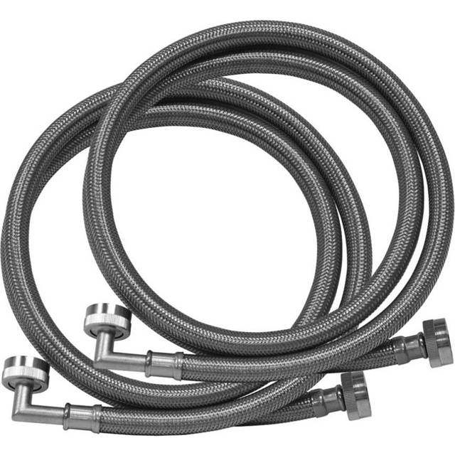 Eastman 48377 Braided Stainless Steel Washing Machine Hose with 90-Degree Elbow  5 ft  1-Pair