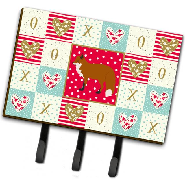 """""Caroline's Treasures Red Fox Love Leash or Key Holder hooks  Multicolor"""""