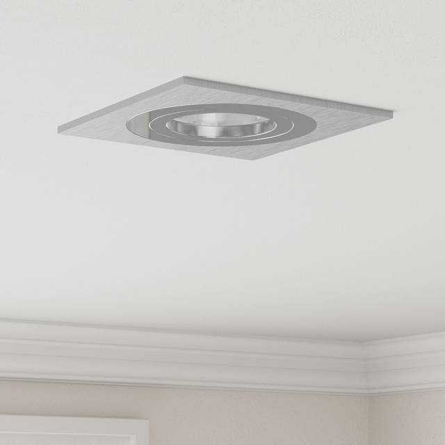 Vidaxl - Recessed Spotlights 12 pcs Square GU10 Silver 91x91 mm