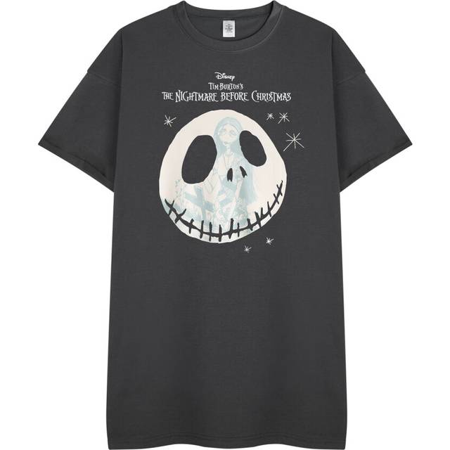 (X-Large) Disney The Nightmare Before Christmas Short Sleeve Nightdress (Womens Black)