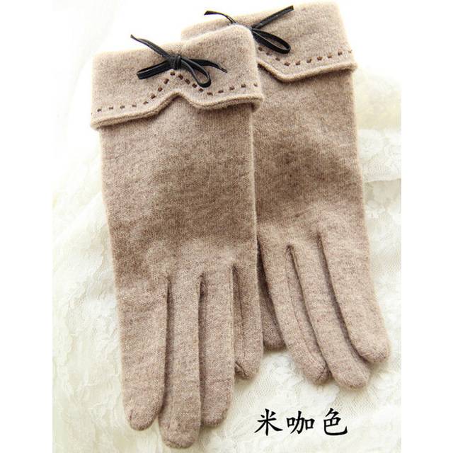 (One Size, A29A Light Coffee) Women touch Mitten Gloves Winter Women Warm Cashmere Full Finger Leather