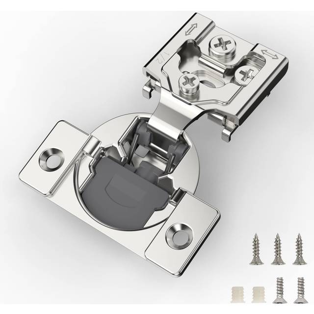 FURNIWARE 20 Pieces Soft closing cabinet Hinges  12 inch Overlay cabinet Hardware Hinges Nickel Plated- 105 Degree