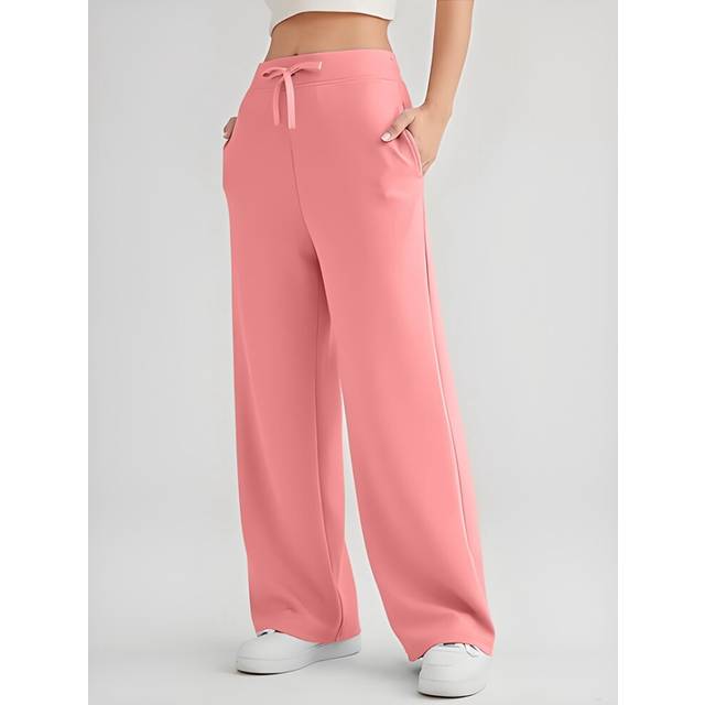 Womens High Waisted Baggy Sweatpants Pink M