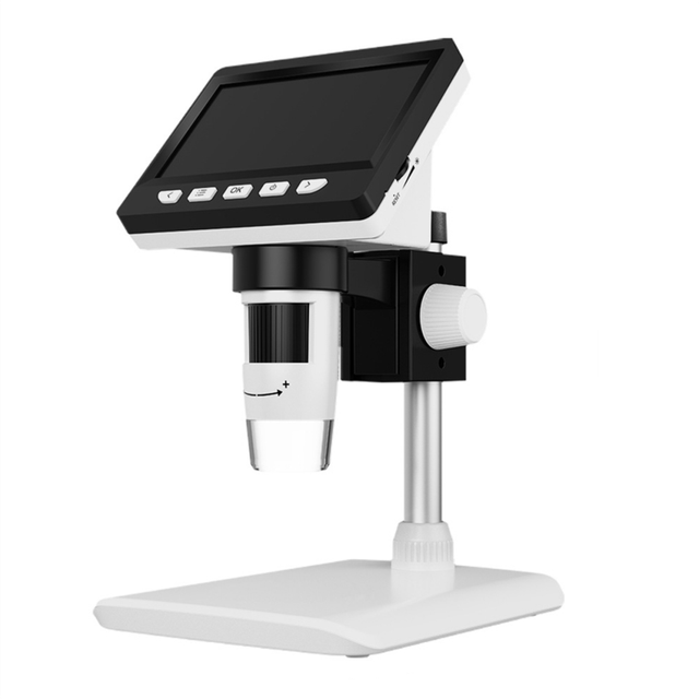 4.3 inch LCD Digital Microscope Coin Microscope 1000X, with 8 Adjustable LED Lights, PC View with Adjustable Holder