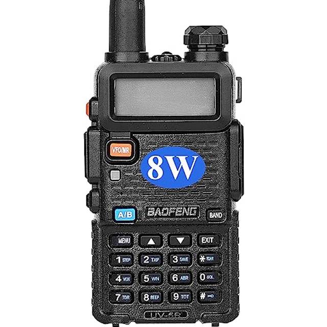 UV-5R 8-Watt Dual Band Two-Way Radio (144MHz-146MHz VHF & 430MHz-440MHz UHF) Includes Full Kit, Black