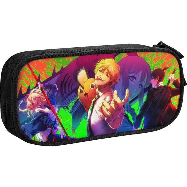 (As show, One size) Chainsaw Man Pencil Case, Multipurpose Pencase ,Large Capacity Durable Pencil Pouch Storage Pen Bag Organizer Stationery-pencilcas