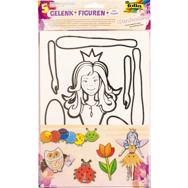 Gelenkfiguren Bastelset für Mädchen, 5er, inkl. Klammern, zum Selbstgestalten