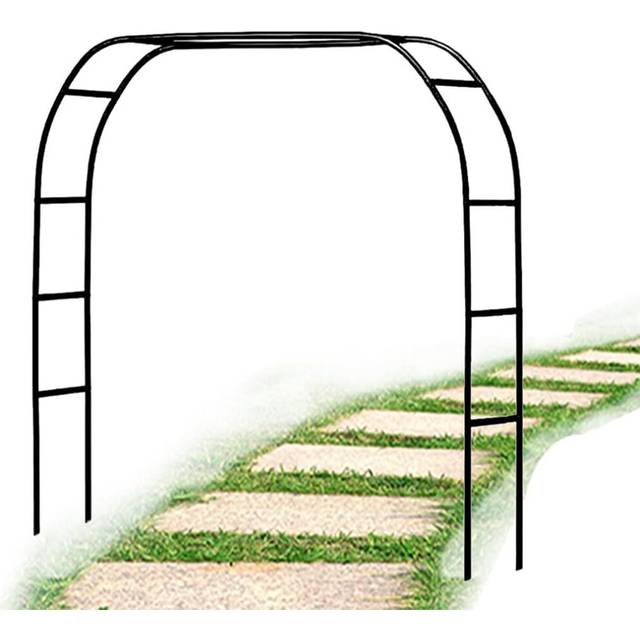 MISKYN Metal Garden Arch 2.4M Heavy Duty Garden Arbour Steel Frame Large Strong Weather Resistant Climbing Plants Indoor Outdoor Support Arches for