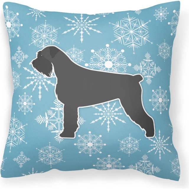 Caroline's Treasures BB3573PW1414 Winter Snowflake Giant Schnauzer Decorative Pillow  14 x 14  Multicolor