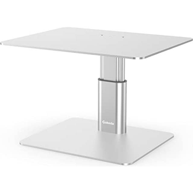 Monitor Riser Stand, Metallic Adjustable Height Desk Organizer Prop Compatible with Display, iMac, TV, PC, Desktop and All-Screen Display for Office &